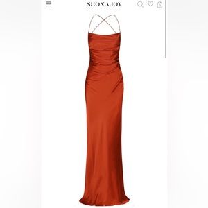 ANGELICA LACE BACK MAXI DRESS - LIPSTICK